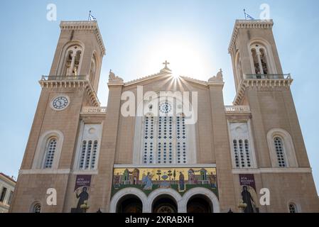 Metropolitan Cathedral of the Verkündigung, im Volksmund bekannt als Metropolis oder Mitropoli, Kathedrale Kirche des Erzbistums Athen, Griechenland weiter Stockfoto