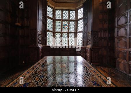 View of Aston Hall ist ein denkmalgeschütztes jakobinisches Haus-Museum, das von John Thorpe entworfen wurde und zwischen 1618 und 1635 erbaut wurde. In Aston, Birmingham, 9. August 2024 Unit Stockfoto