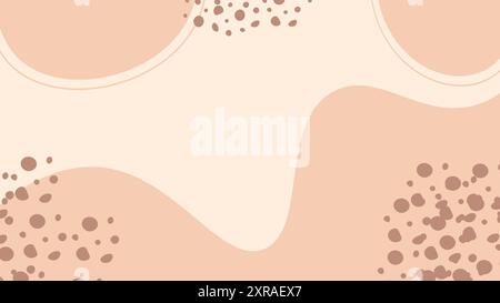 Einfacher abstrakter Hintergrund in flachem Stil mit Punkten und Wellen. Vektor Stock Vektor