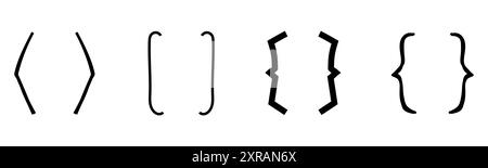 Klammern zitieren Rahmenskizze, Klammern Rahmen Text in Klammern. Zeichensetzung, Doodle-Dekoration. Vektorabbildung Stock Vektor