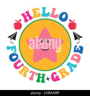 Back to School SVG Design – T-Shirt-Design mit Schriftzug Stock Vektor