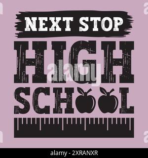 Back to School SVG Design – T-Shirt-Design mit Schriftzug Stock Vektor