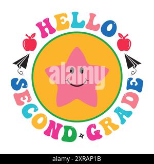 Back to School SVG Design – T-Shirt-Design mit Schriftzug Stock Vektor