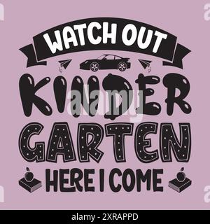 Back to School SVG Design – T-Shirt-Design mit Schriftzug Stock Vektor