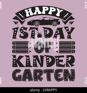 Back to School SVG Design – T-Shirt-Design mit Schriftzug Stock Vektor