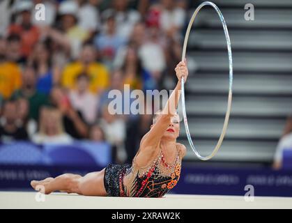 9. August 2024: Margarita Kolosov (Deutschland) tritt am 14. Tag der Olympischen Spiele in der La Chapelle Arena in Paris an. Ulrik Pedersen/CSM. Quelle: Cal Sport Media/Alamy Live News Stockfoto