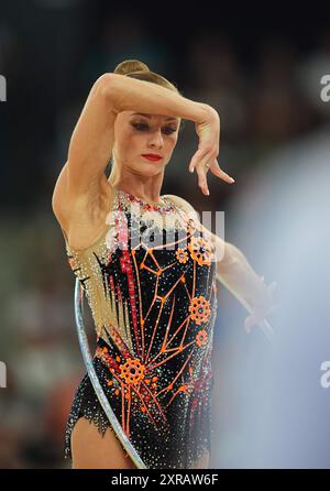 9. August 2024: Margarita Kolosov (Deutschland) tritt am 14. Tag der Olympischen Spiele in der La Chapelle Arena in Paris an. Ulrik Pedersen/CSM. Quelle: Cal Sport Media/Alamy Live News Stockfoto