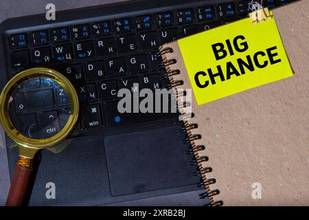 Closeup Hand setzte einen letzten Buchstabenwürfel in das Wort Big Change ein, der von Holzblöcken, Unternehmen und Karrieremöglichkeiten gesetzt wird Stockfoto