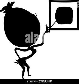 Vektorform einer Zeichentrickwassermelone mit Brille, die den Zeiger in der Hand hält. Vektor-Illustration des Zeichentrickfilms Wassermelone Charakter mit Brille Stock Vektor