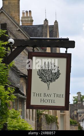 Bay Tree Hotel Pub Schild, Sheep Street, Burford, Oxfordshire Stockfoto