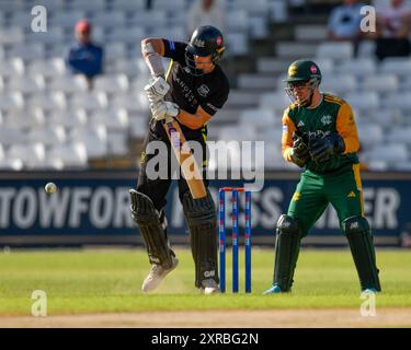 Ben CHARLESWORTH von Gloucestershire CCC Batting während des Royal London One-Day Cup Gruppe B Matches Nottinghamshire vs Gloucestershire at Trent Bridge, Nottingham, Vereinigtes Königreich, 9. August 2024 (Foto: Mark Dunn/News Images) Stockfoto