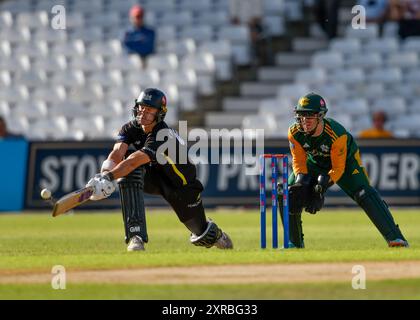 Ben CHARLESWORTH von Gloucestershire CCC Batting während des Royal London One-Day Cup Gruppe B Matches Nottinghamshire vs Gloucestershire at Trent Bridge, Nottingham, Vereinigtes Königreich, 9. August 2024 (Foto: Mark Dunn/News Images) Stockfoto