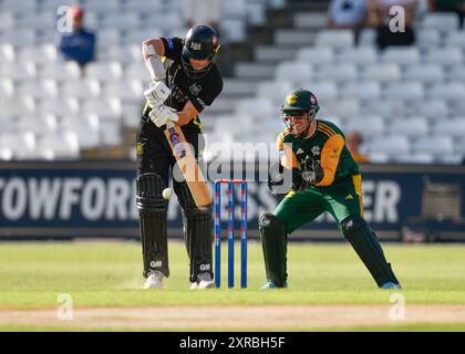 Nottingham, Großbritannien. August 2024. Ben CHARLESWORTH von Gloucestershire CCC Batting während des Royal London One-Day Cup Gruppe B Matches Nottinghamshire vs Gloucestershire in Trent Bridge, Nottingham, Vereinigtes Königreich, 9. August 2024 (Foto: Mark Dunn/News Images) in Nottingham, Vereinigtes Königreich am 9. August 2024. (Foto: Mark Dunn/News Images/SIPA USA) Credit: SIPA USA/Alamy Live News Stockfoto