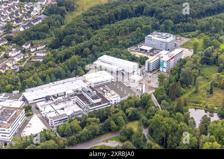 Luftbild, Infineon Technologies AG Gebäude, Max-Planck-Straße, Belecke, Warstein, Sauerland, Nordrhein-Westfalen, Deutschland ACHTUNGxMINDESTHONORARx60xEURO *** Aerial View, Gebäude der Infineon Technologies AG, Max-Planck-Straße, Belecke, Warstein, Sauerland, Nordrhein-Westfalen, Deutschland ATTENTIONxMINDESTHONORARx60xEURO Stockfoto