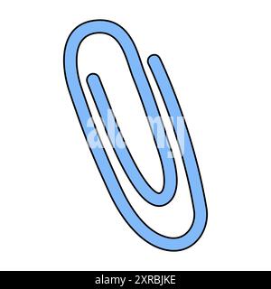 Blaues Büroklammer-Symbol auf weißem Hintergrund, Vektorillustration Stock Vektor