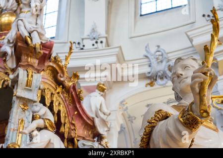 Bad Staffelstein, Kirchenschiff der Basilika Vierzehnheiligen in Oberfranken, Bayern Stockfoto