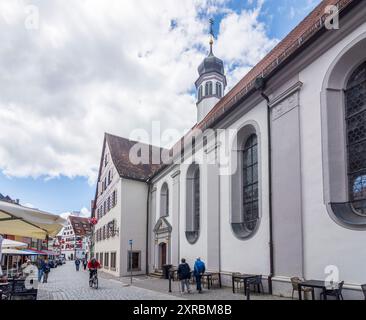 Wangen im Allgäu, Spitalkirche Heilig Geist in Oberschwaben, Allgäu, Baden-Württemberg Stockfoto