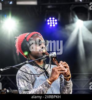 Kopenhagen, Dänemark. August 2024. American Andre 3000 auf der Over Havet-Bühne während des Musikfestivals South of the Sun in Valbyparken am Freitag, 9. August 2024. (Foto: Torben Christensen/Scanpix 2024) Quelle: Ritzau/Alamy Live News Stockfoto