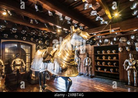 Graz, Landeszeughaus, Pferderüstung in der Region Graz, Steiermark, Österreich Stockfoto