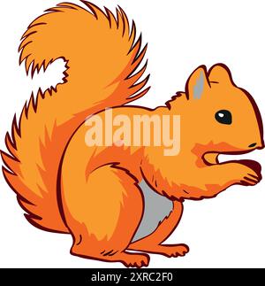 Niedliche Eichhörnchen Vektor-Kunst-Illustrationen. Stock Vektor