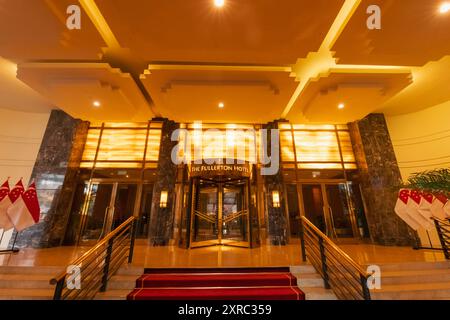 Asien, Singapur, Das Fullerton Hotel, Haupteingang Stockfoto