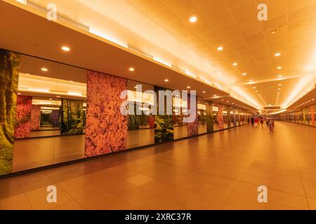 Asien, Singapur, MRT, Bayfront U-Bahn Station Concourse Stockfoto