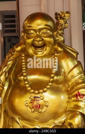 Asien, Singapur, Chinatown, Glückliche, Lächelnde Buddha-Statue Stockfoto