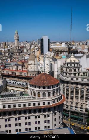 Stadtübersicht, Richtung Plaza de Mayo, Stadt, Buenos Aires, Argentinien Stockfoto