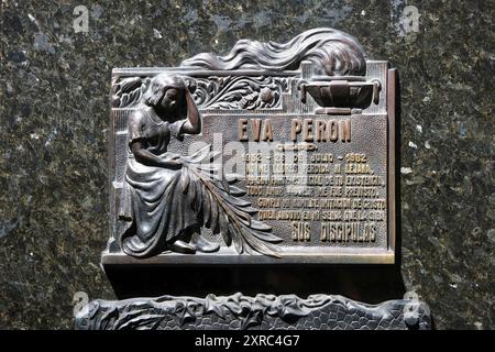 Friedhof La Recoleta, Eva Peron, Familie Duarte, Recoleta, Buenos Aires, Argentinien Stockfoto