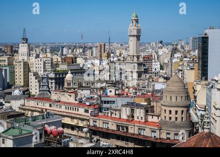 Stadtübersicht, Richtung Plaza de Mayo, Stadt, Buenos Aires, Argentinien Stockfoto