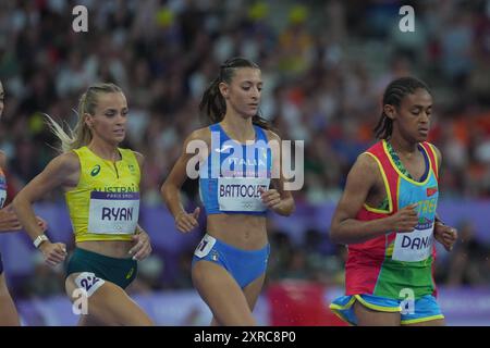 Parigi, Frankreich. August 2024. Nadia Battocletti beim Finale der Frauen 10000 bei den Olympischen Sommerspielen 2024 am Freitag, den 9. August 2024 in Paris, Frankreich. (Foto: Spada/LaPresse) Credit: LaPresse/Alamy Live News Stockfoto