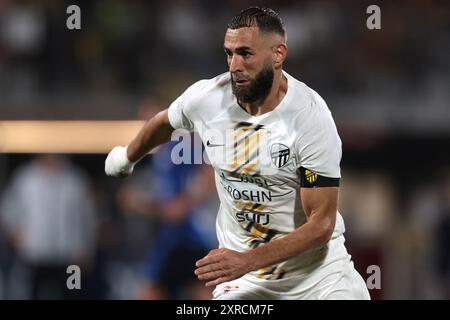 Monza, Italien. August 2024. Karim Benzema von Al-Ittihad während des Freundschaftsspiels vor der Saison im U-Power Stadium in Monza. Der Bildnachweis sollte lauten: Jonathan Moscrop/Sportimage Credit: Sportimage Ltd/Alamy Live News Stockfoto