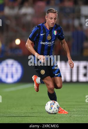 Monza, Italien, 7. August 2024. Davide Frattesi vom FC Internazionale während des Freundschaftsspiels vor der Saison im U-Power Stadium in Monza. Der Bildnachweis sollte lauten: Jonathan Moscrop / Sportimage Stockfoto