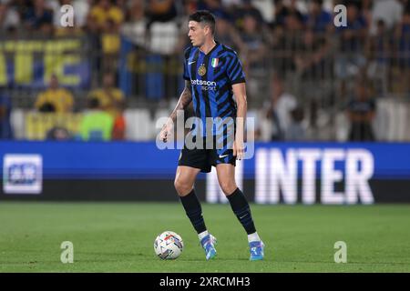 Monza, Italien, 7. August 2024. Alessandro Bastoni vom FC Internazionale während des Freundschaftsspiels vor der Saison im U-Power Stadium in Monza. Der Bildnachweis sollte lauten: Jonathan Moscrop / Sportimage Stockfoto