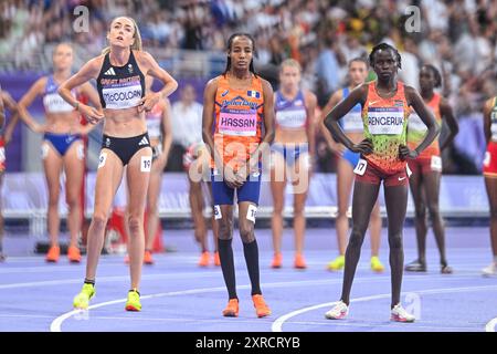 Paris, Frankreich. August 2024. PARIS, FRANKREICH - 9. AUGUST: Sifan Hassan aus den Niederlanden tritt 000 am 14. Tag der Leichtathletik - Olympischen Spiele Paris 2024 im Stade de France am 9. August 2024 in Paris an. (Foto von Andy Astfalck/BSR Agency) Credit: BSR Agency/Alamy Live News Stockfoto