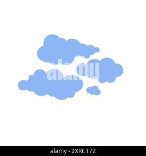Wolken im Himmel nette handgezeichnete Doodle minimalistische Vektor-Illustration, einfaches Symbol, um Wetter, Umwelt, Klima-Karikaturobjekt, Wettervorhersagebild zu beschreiben Stock Vektor