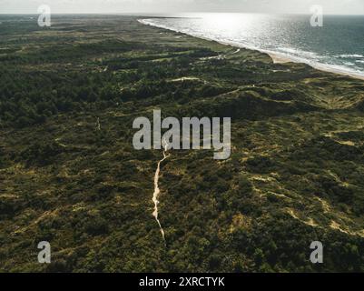 Aus der Vogelperspektive der Sanddünen im Thy Nationalpark an der Westküste Dänemarks Stockfoto