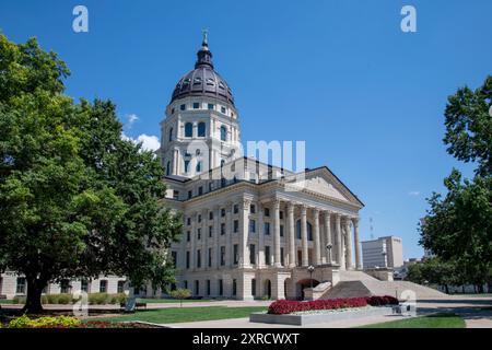 Topeka, Kansas. Landeshauptstadt. Es ist auch bekannt als Kansas Statehouse. Stockfoto