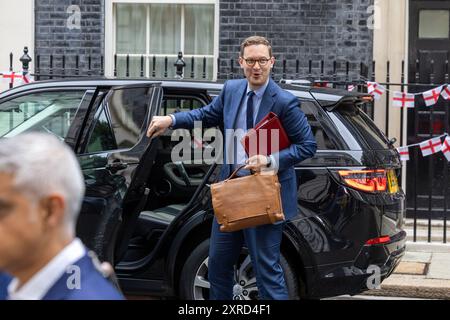 Labour-Abgeordnete nehmen an der 10 Downing Street an einer Kabinettssitzung Teil mit: Britischer Chefsekretär im Finanzministerium Darren Jones, wo: London, Vereinigtes Königreich Wann: 09 Jul 2024 Credit: Phil Lewis/WENN Stockfoto