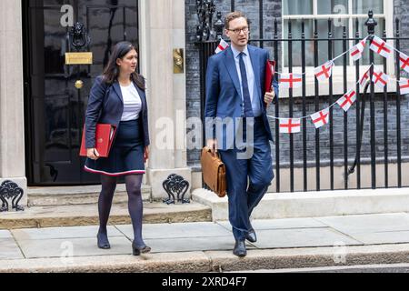 Labour-Parlamentarier nehmen an der 10 Downing Street an einer Kabinettssitzung Teil mit: Britische Kultursekretärin Lisa Nandy, britische Chefsekretärin im Finanzministerium Darren Jones, wo: London, Vereinigtes Königreich Wann: 09 Jul 2024 Credit: Phil Lewis/WENN Stockfoto