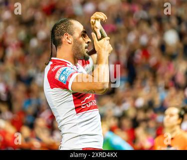 Rumpf, Großbritannien. August 2024. Betfred Superleague: Hull KR gegen Castleford Tigers. Tyrone May von Hull KR. Credit Paul Whitehurst/PBW Media/Alamy Live News Stockfoto