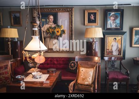 Innenraum von Anchers Hus, Heimat der Maler Michael und Anna Ancher, in Skagen, Dänemark Stockfoto