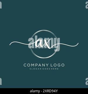 AX Initial Handschrift Logo Design Stock Vektor