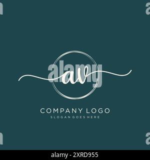 AV Initial Handschrift Logo Design Stock Vektor