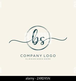 BS Initial Handschrift Logo Design Stock Vektor