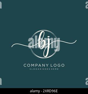BJ Initial Handschrift Logo Design Stock Vektor
