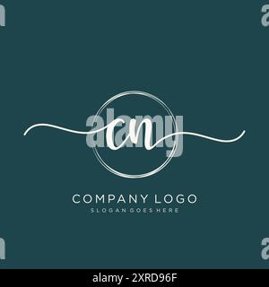 CN Initial Handschrift Logo Design Stock Vektor