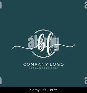 BF Initial Handschrift Logo Design Stock Vektor