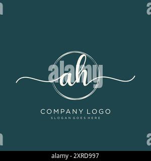 AH Initial Handschrift Logo Design Stock Vektor