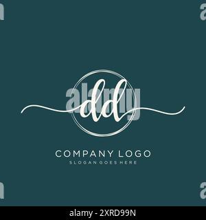 DD Initial Handschrift Logo Design Stock Vektor